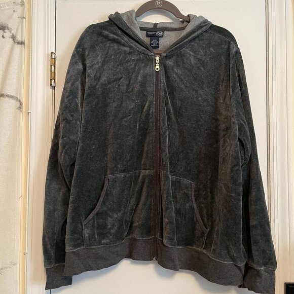 Venezia Jeans Brand Grey Velvet Jacket Size 26/28 - Picture 1 of 8